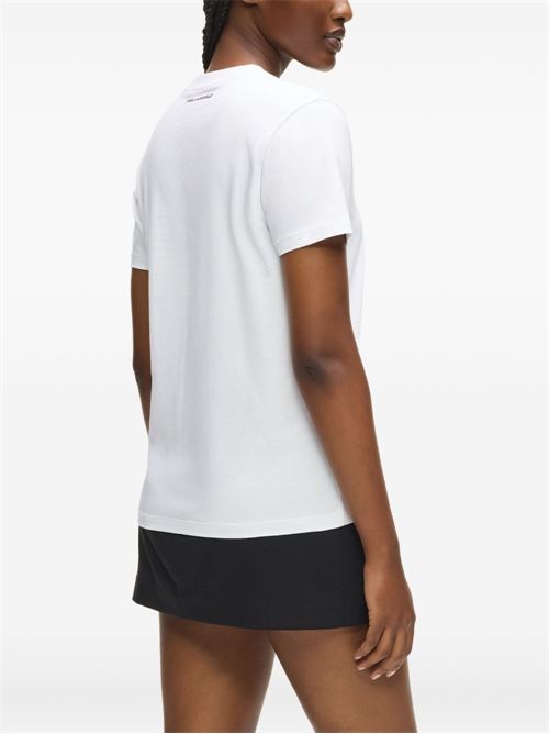 T-shirt donna manica corta con stampa Karl Lagerfeld | B1W17019100